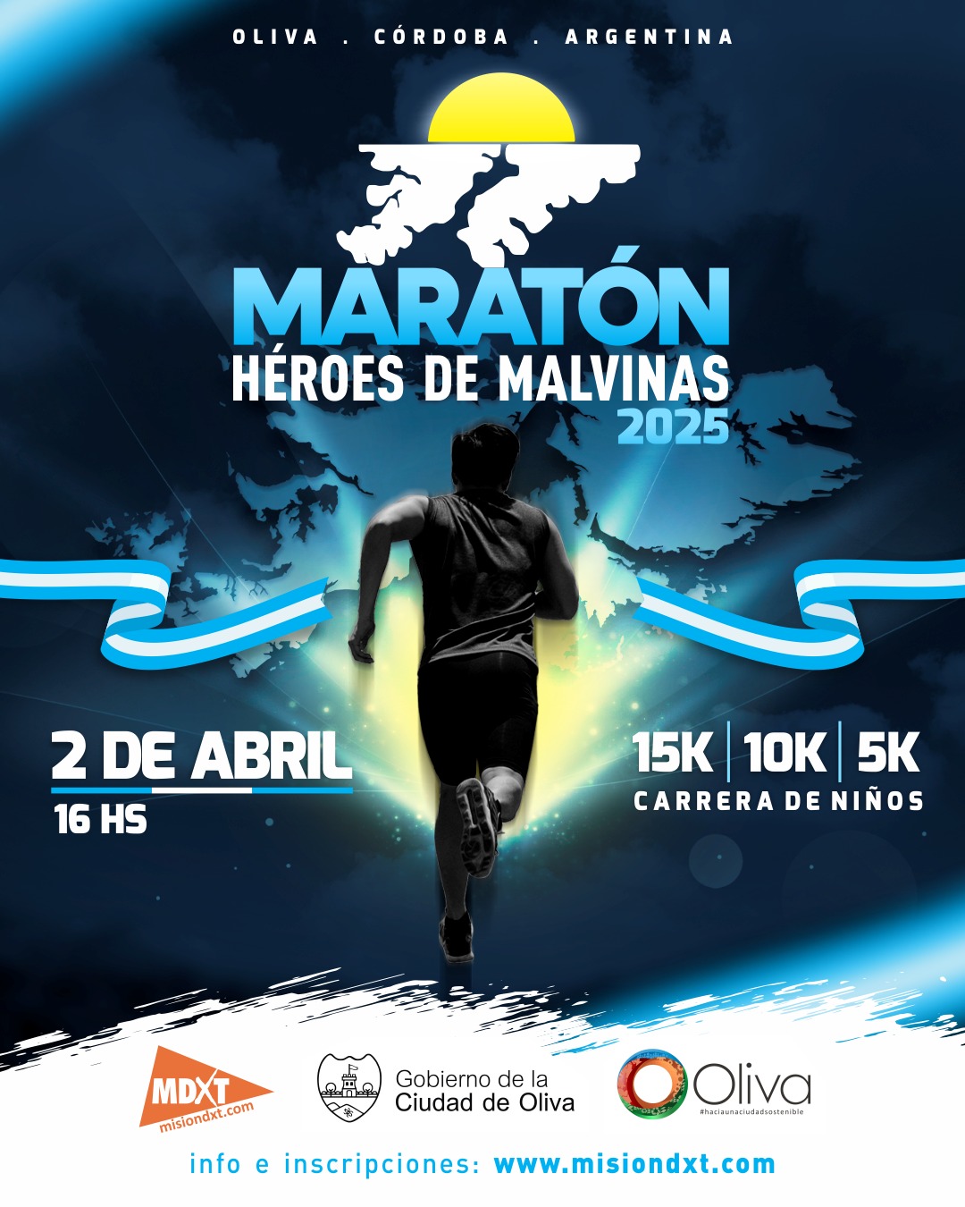 Maraton Heroes de Malvinas, Ciudad de Oliva.